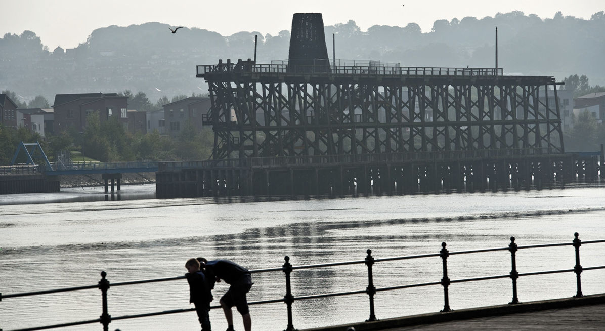 View of Dunstan Staiths with the Tyne river in foreground